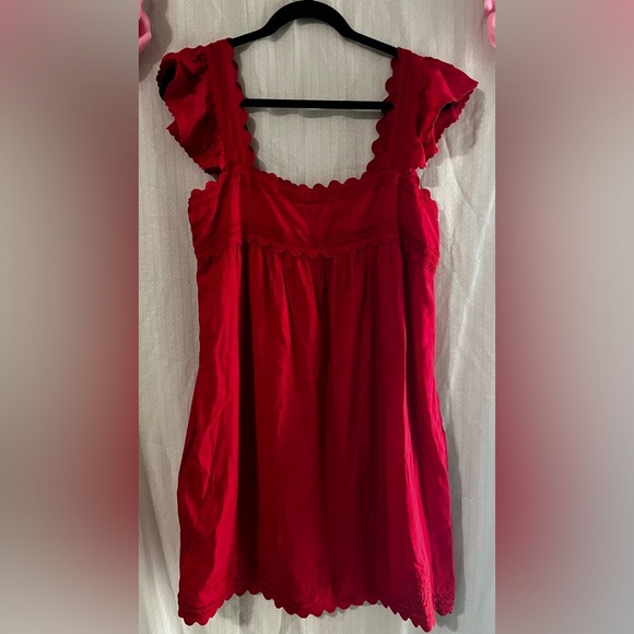 J. Marie Red Ruffle Dress - Picture 1 of 4